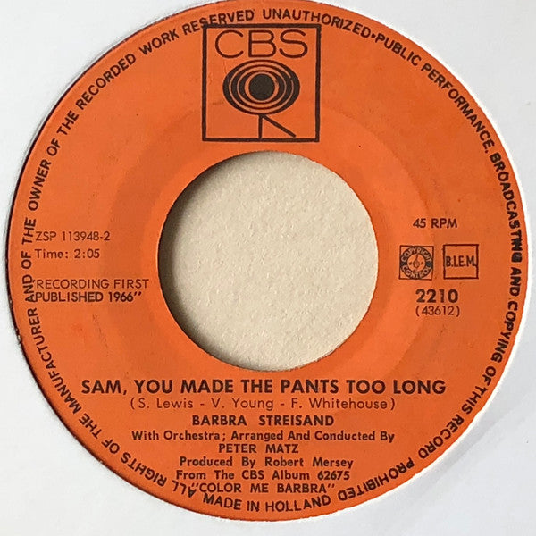 Barbra Streisand : The Minute Waltz (7")