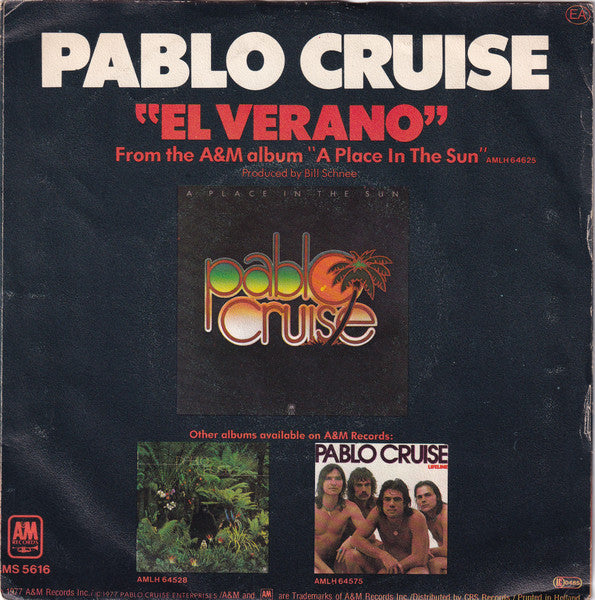 Pablo Cruise : A Place In The Sun (7")