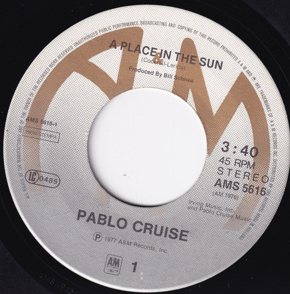 Pablo Cruise : A Place In The Sun (7")