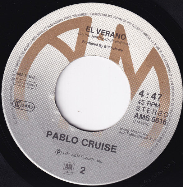 Pablo Cruise : A Place In The Sun (7")