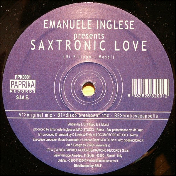 Emanuele Inglese : Saxtronic Love (12")