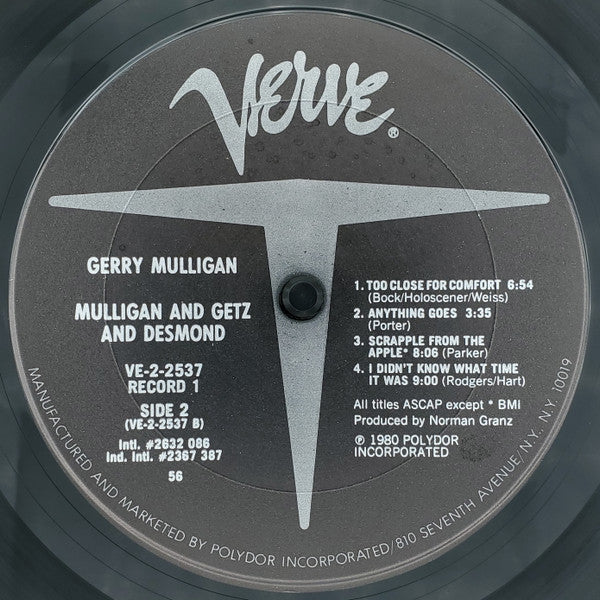 Gerry Mulligan : Mulligan And Getz And Desmond (2xLP, Comp, Mono, 56 )
