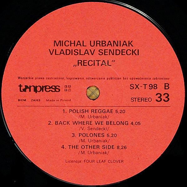 Michał Urbaniak - Władysław Sendecki : Recital (LP, Album)