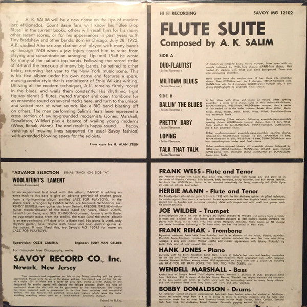 A.K. Salim : Flute Suite (LP, Album, Mono, Dee)