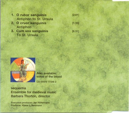 Hildegard Von Bingen - Sequentia (2) : Voice Of The Blood (CD, Single)