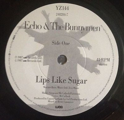 Echo & The Bunnymen : Lips Like Sugar (7", Single, Gat)