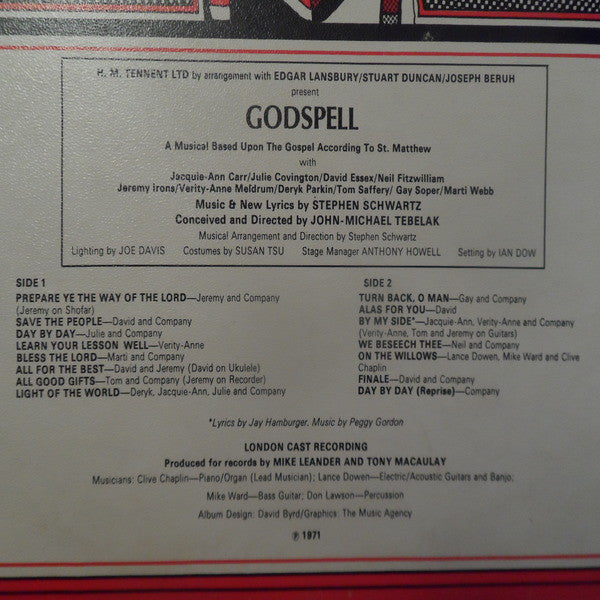 "Godspell" Original London Cast : Godspell (LP, Album)
