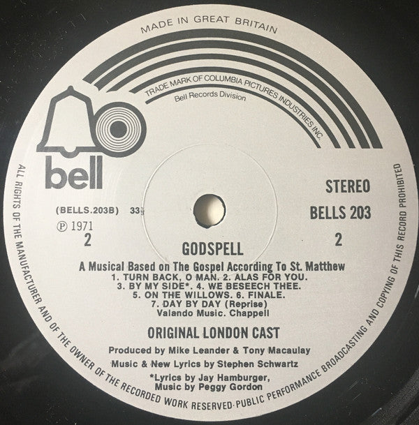 "Godspell" Original London Cast : Godspell (LP, Album)