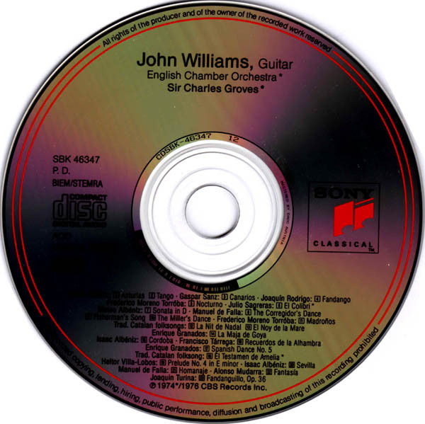John Williams (7) : Spanish Guitar Music (CD, Comp, RE, RM)