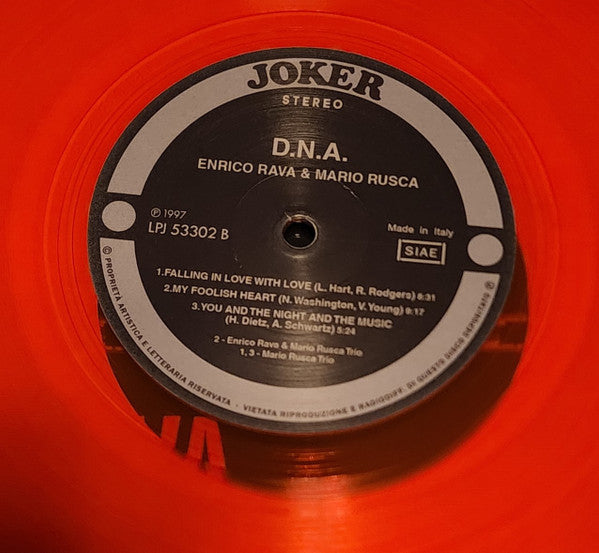 Enrico Rava & Mario Rusca : D.N.A. (LP, RSD, Ltd, Red)