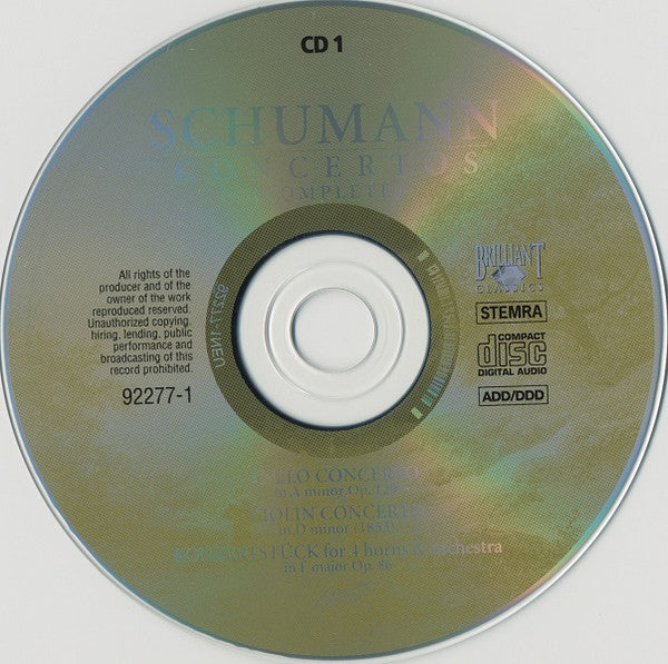 Robert Schumann : Concertos (Complete) (2xCD, Comp)