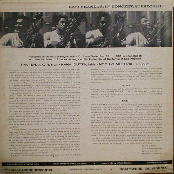 Ravi Shankar : In Concert (LP, Album, RP, Roc)