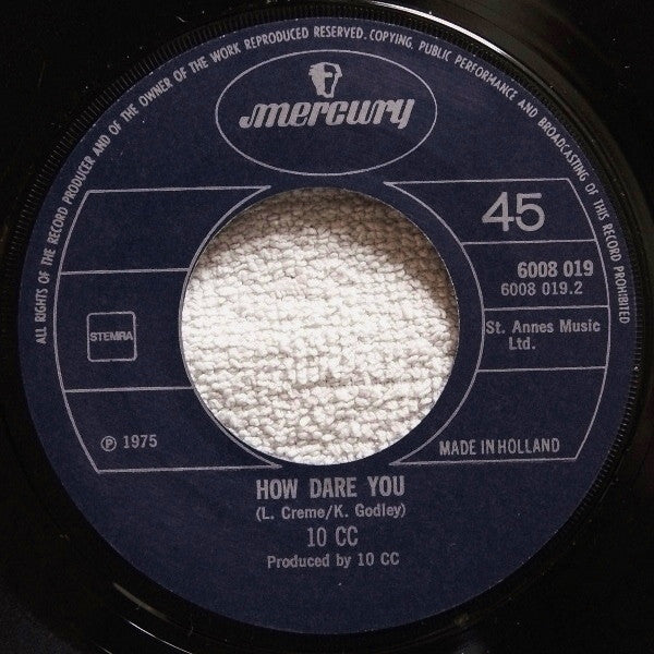 10cc : I'm Mandy Fly Me (7", Single)