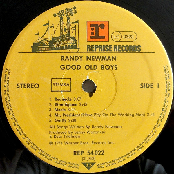 Randy Newman : Good Old Boys (LP, Album, RE)
