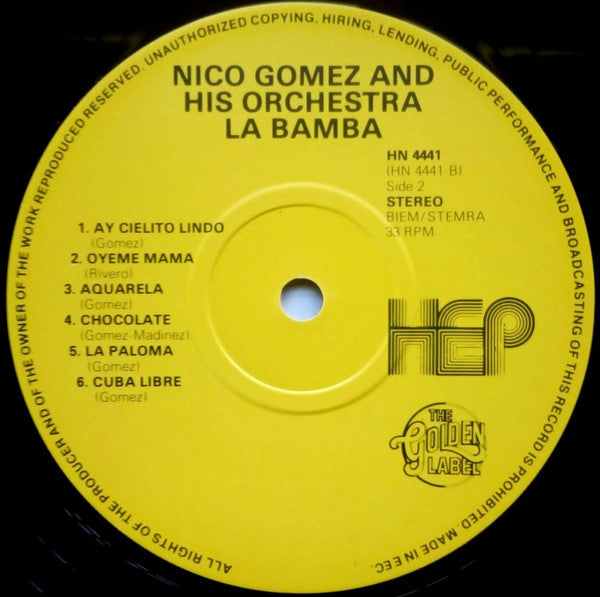 Nico Gomez And His Orchestra : La Bamba (LP, Album)