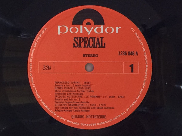 Quadro Hotteterre : Music For Recorders (LP, Album)