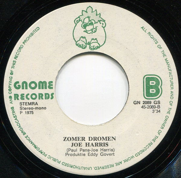 Joe Harris (4) : Drink Rode Wijn (7", Single)