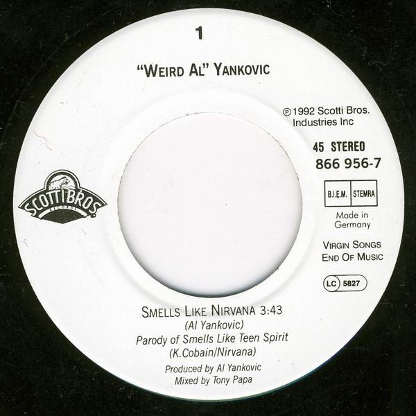 "Weird Al" Yankovic : Smells Like Nirvana (7", Single)
