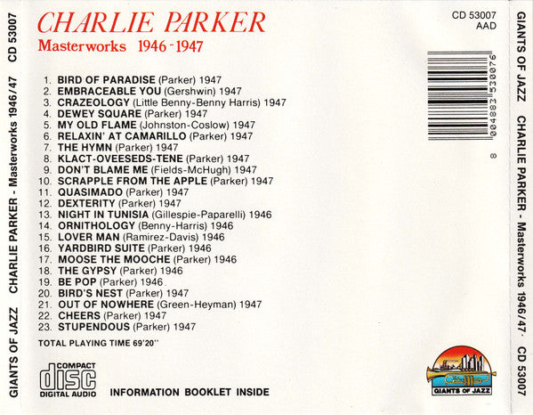 Charlie Parker : Masterworks 1946–1947 (CD, Comp)