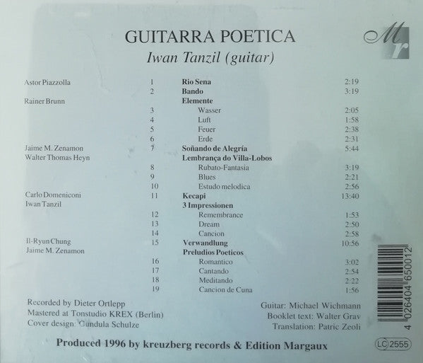 Iwan Tanzil : Guitarra Poetica (CD, Album)