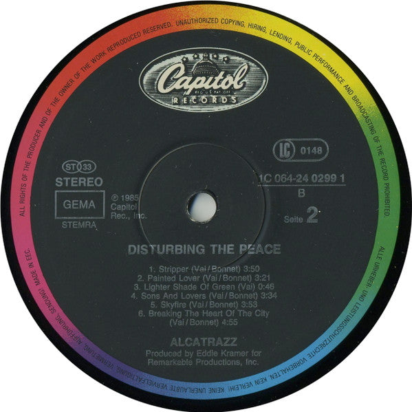 Alcatrazz : Disturbing The Peace (LP, Album)