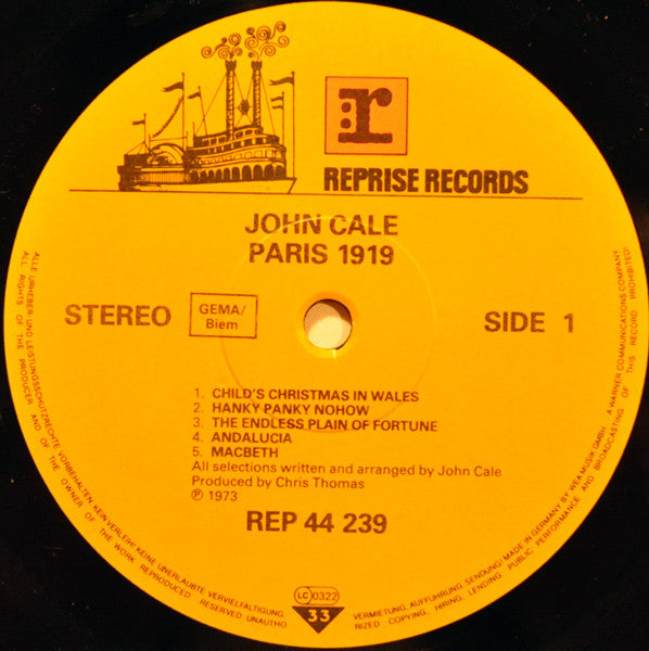 John Cale : Paris 1919 (LP, Album, RE)