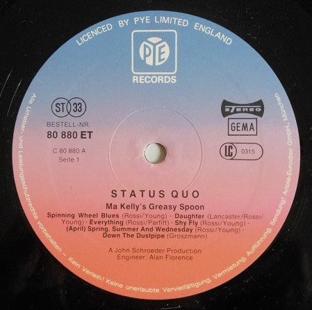 Status Quo : Ma Kelly's Greasy Spoon (LP, Album, RE)
