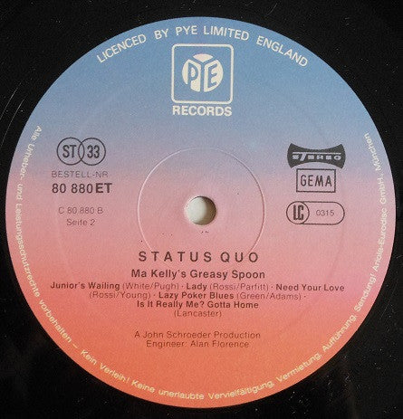 Status Quo : Ma Kelly's Greasy Spoon (LP, Album, RE)