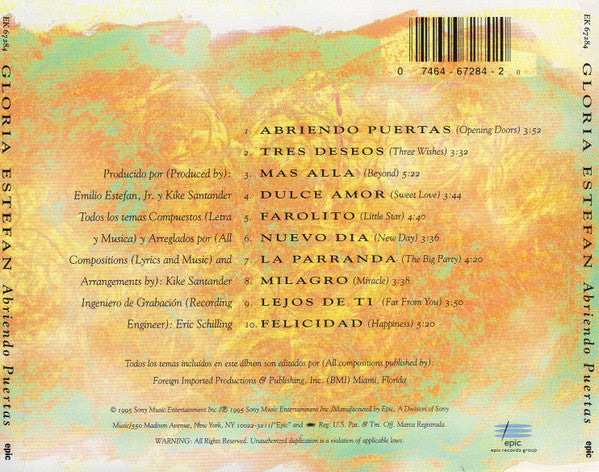 Gloria Estefan : Abriendo Puertas (CD, Album, RE)