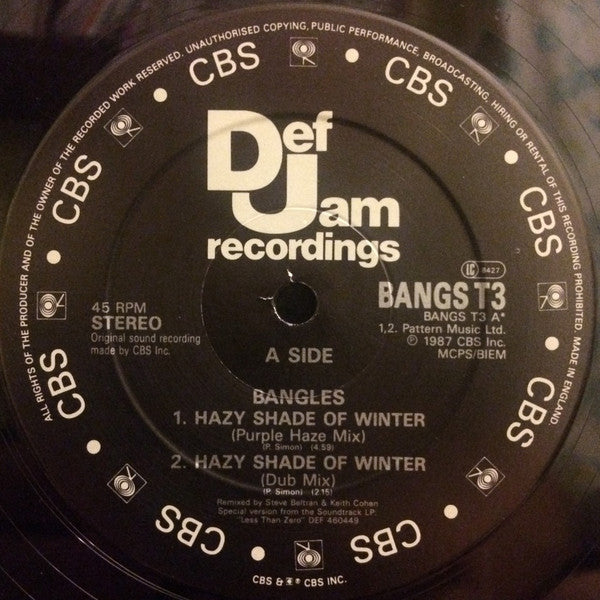 Bangles : Hazy Shade Of Winter (12", Single)