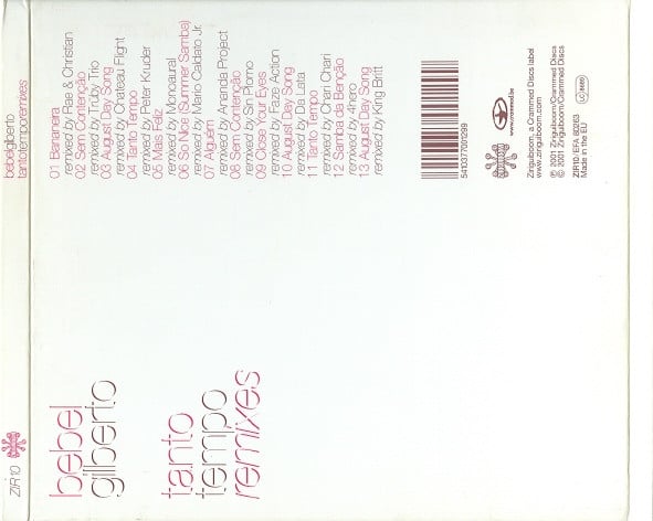 Bebel Gilberto : Tanto Tempo Remixes (CD, Album, Dig)