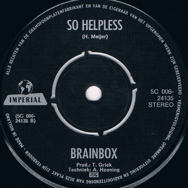 Brainbox (3) : To You (7", Single)