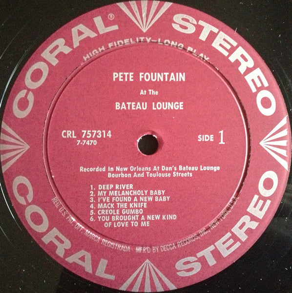 Pete Fountain : Pete Fountain At The Bateau Lounge (LP, Album)