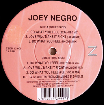 Joey Negro : Do What You Feel (12")