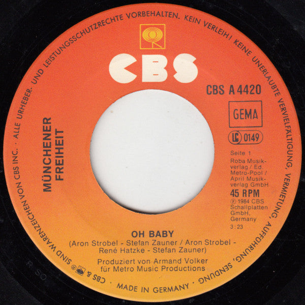 Münchener Freiheit : Oh Baby (7", Single)