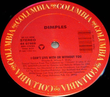 Richard 'Dimples' Fields : I Can't Live With Or Without You / Dog Or Hog? (12")