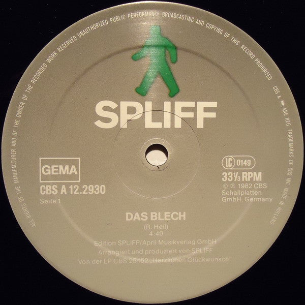 Spliff : Das Blech (Lange Version) (12")
