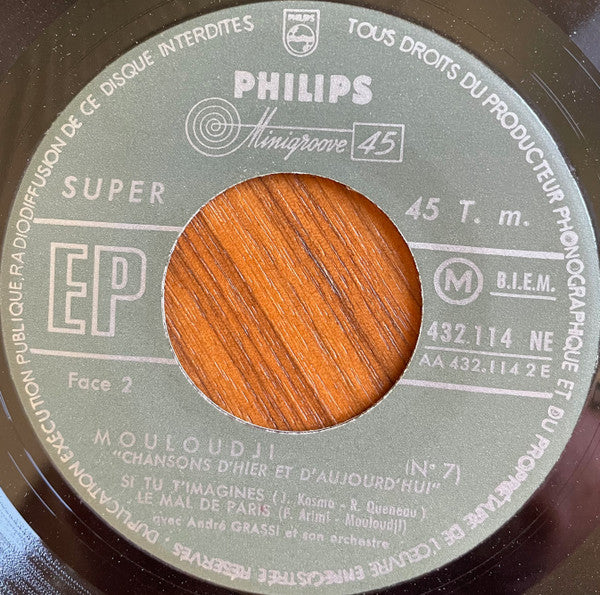 Mouloudji : 7 (7", EP, Mono, RP)