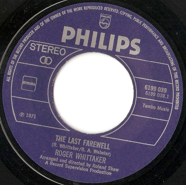 Roger Whittaker : The Last Farewell / Streets Of London (7", Single)