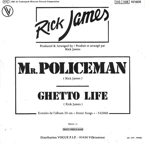 Rick James : Mr. Policeman (7", Single)