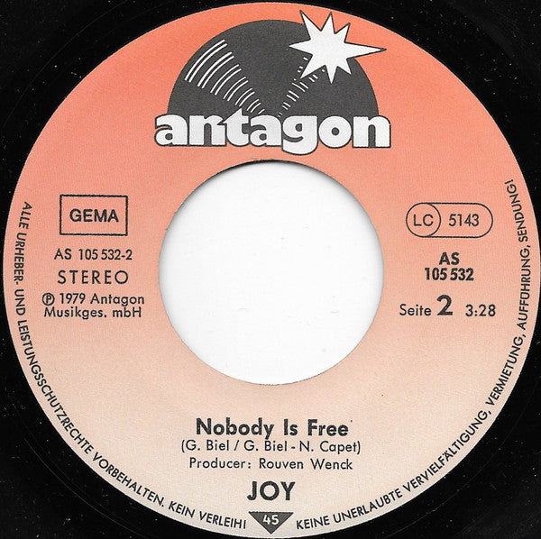 Joy (32) : Mr. Cool / Nobody Is Free (7", Single)