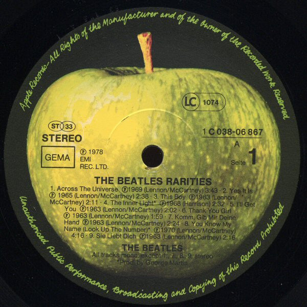 The Beatles : Rarities (LP, Comp, Mono)