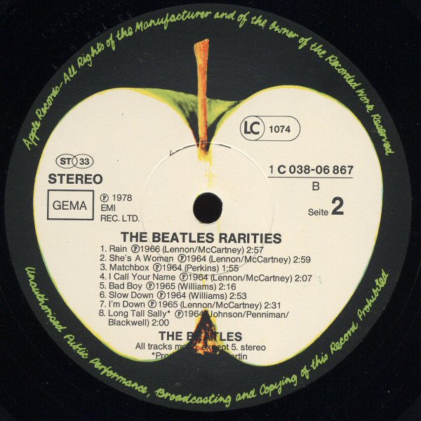 The Beatles : Rarities (LP, Comp, Mono)