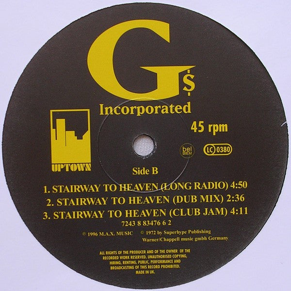 G's Incorporated : Stairway To Heaven (12")