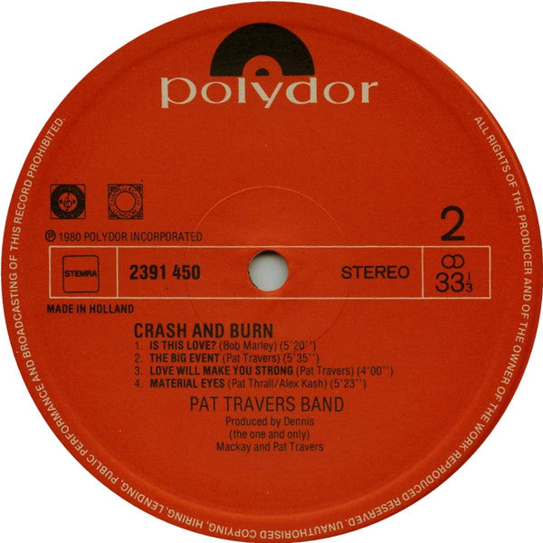 Pat Travers Band : Crash And Burn (LP, Album)