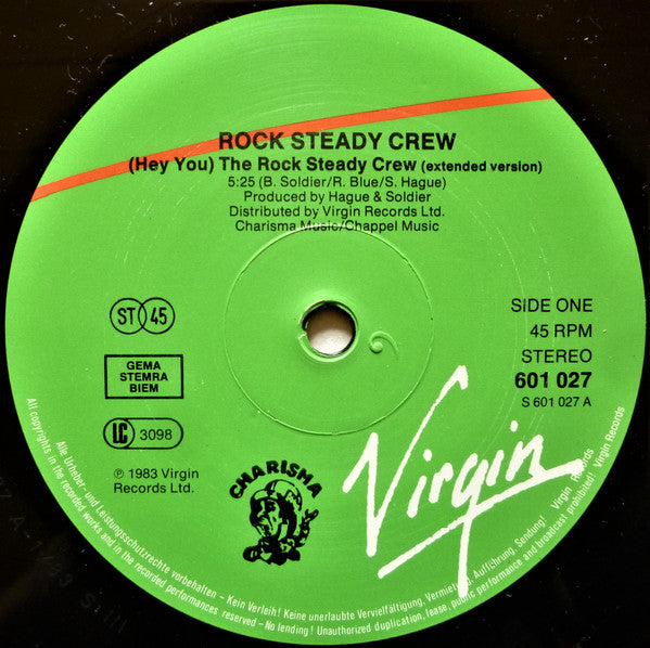 The Rock Steady Crew : (Hey You) The Rock Steady Crew (12")