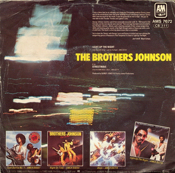 Brothers Johnson : Light Up The Night (7", Single)
