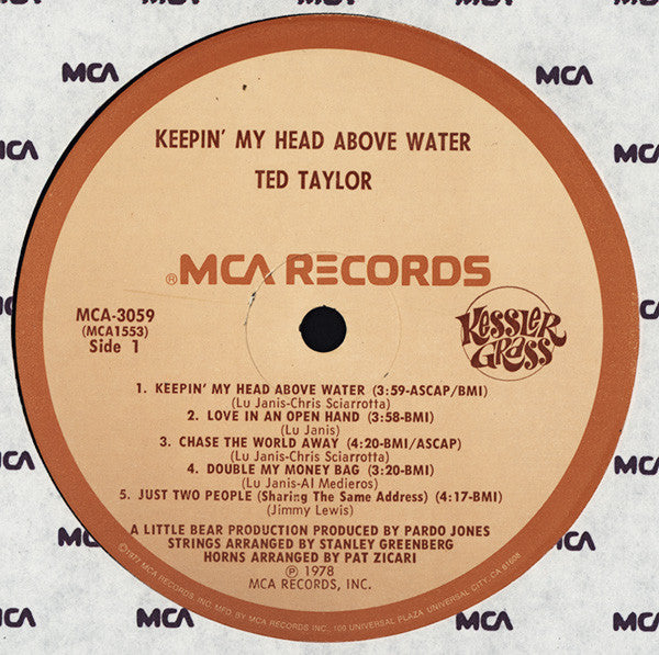 Ted Taylor : Keepin' My Head Above Water (LP, Album)