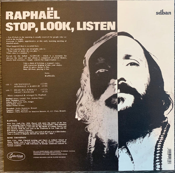 Phil Raphaël : Stop, Look, Listen (LP, Album, RE)