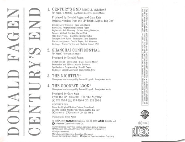Donald Fagen : Century's End (CD, Mini, Single)